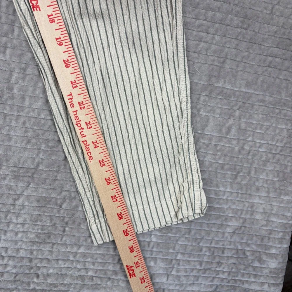 Octobre Editions Shane Trousers Medium Beige Striped Seersucker Pants Portugal